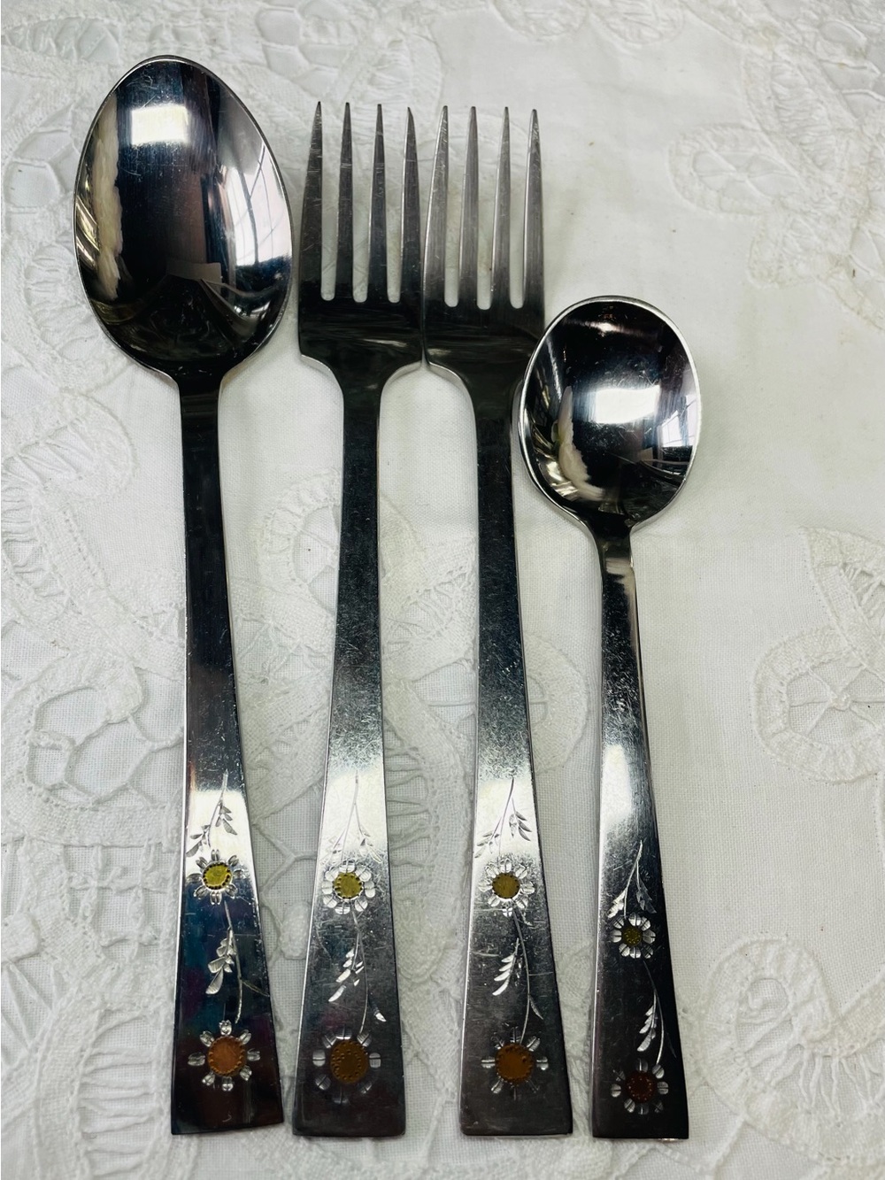 Nasco Radiant Stainless steel flatware set vintage Japan